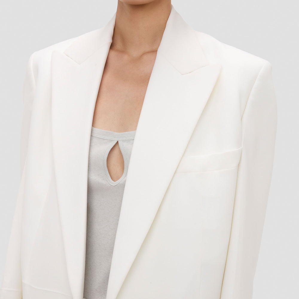 Detached Lapel Jacket In Off-White – Victoria Beckham UK