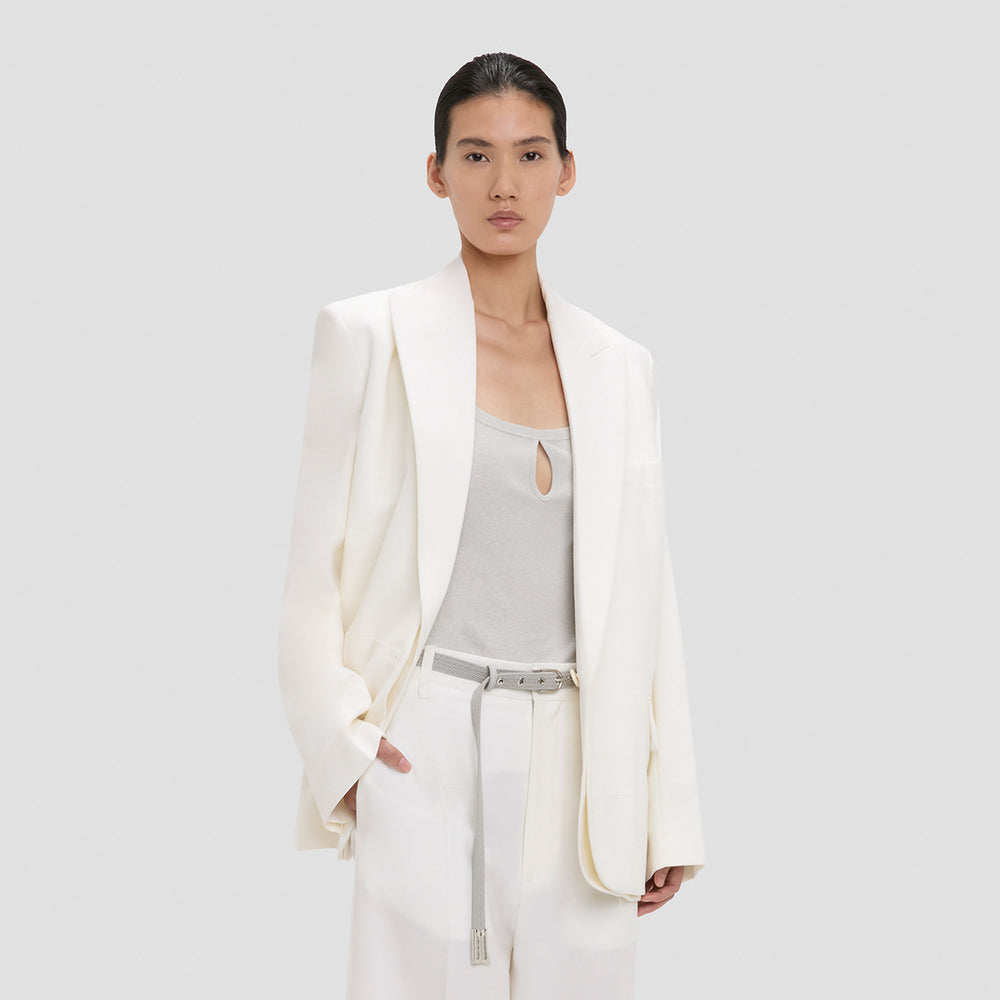 Detached Lapel Jacket In Off-White – Victoria Beckham UK