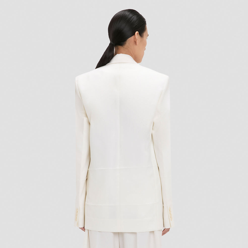 Detached Lapel Jacket In Off-White – Victoria Beckham UK