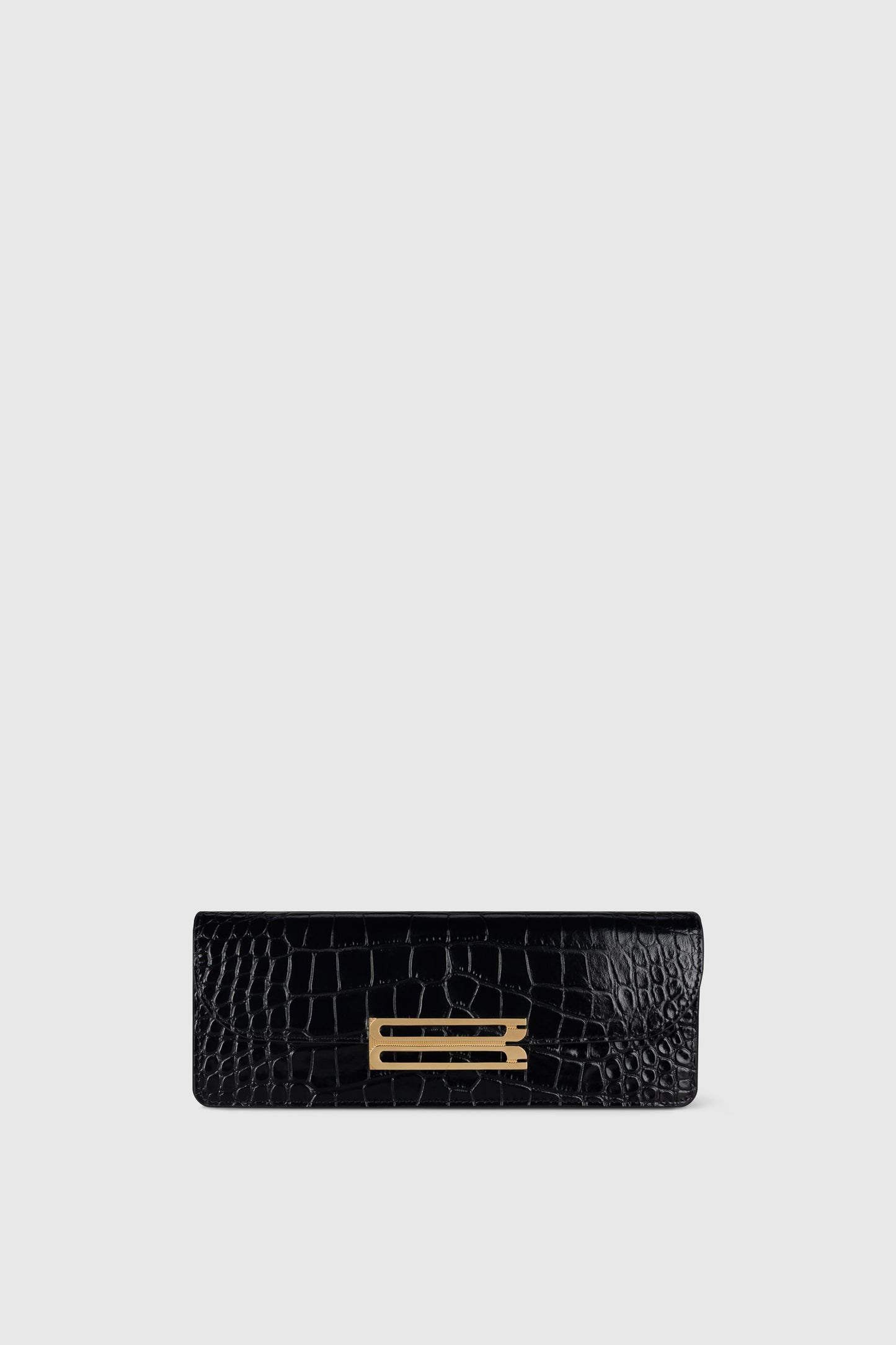 Dorian East-West Clutch Croc Embossed Leather