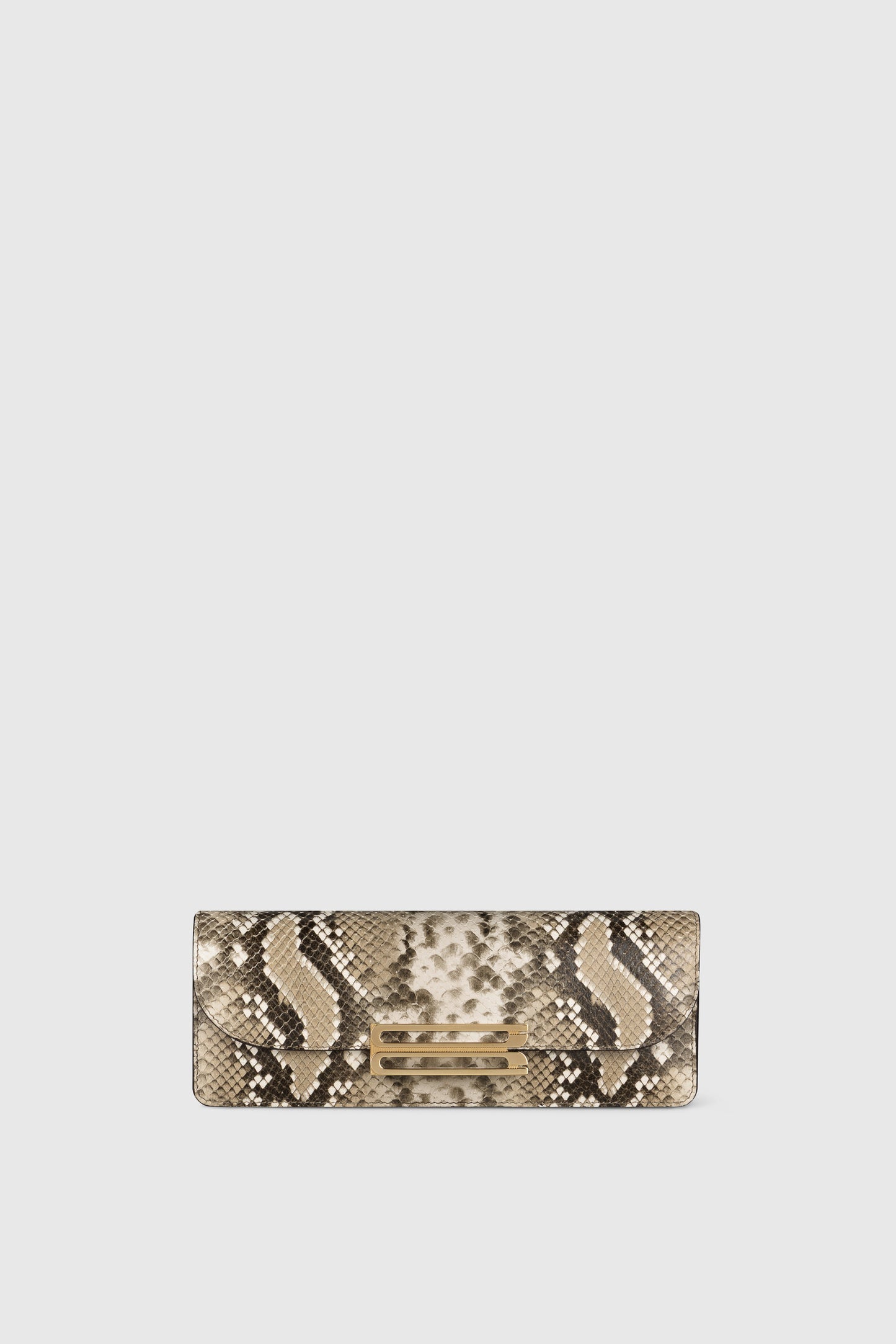 Dorian East-West Clutch Snake Print Leather