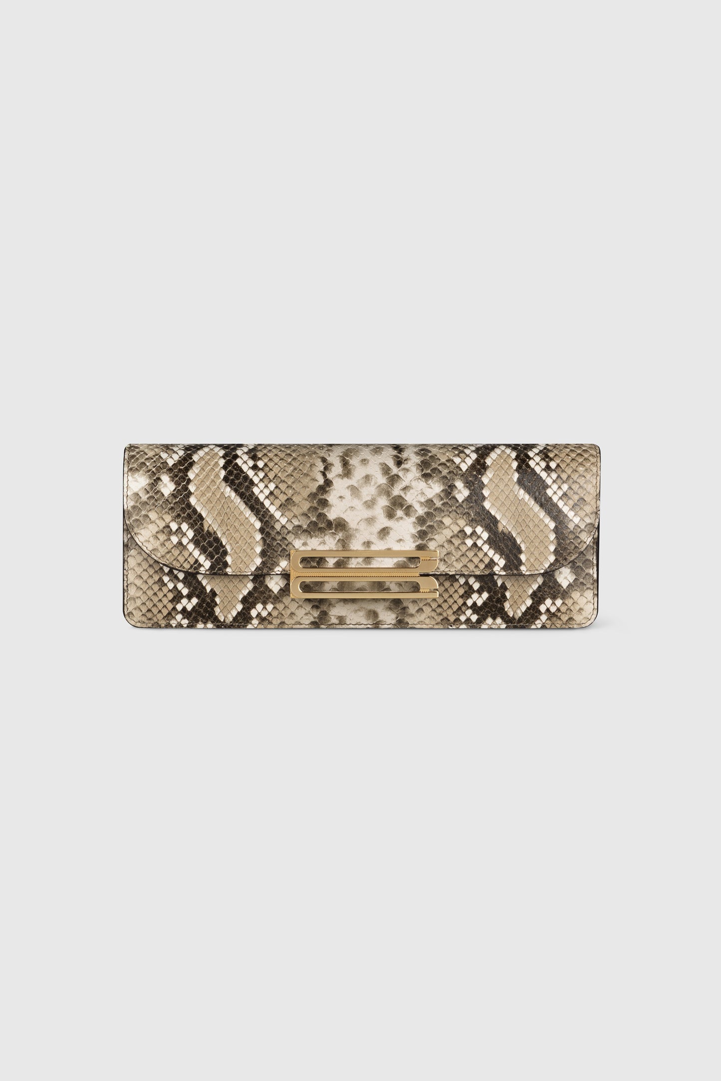 Dorian East-West Clutch Snake Print Leather
