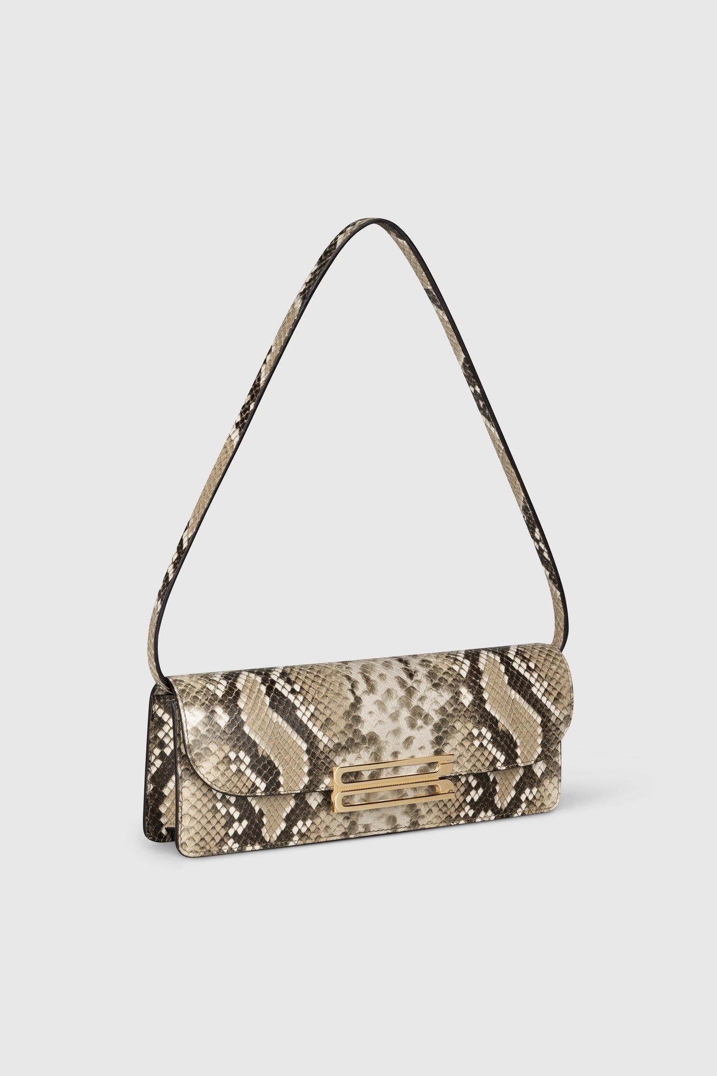 Dorian East-West Clutch Snake Print Leather