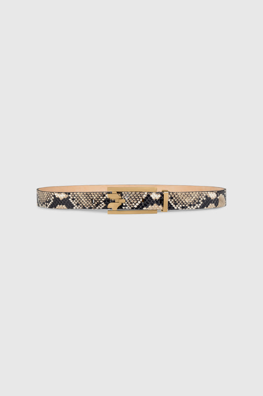 Dorian Pin-Buckle Belt 25mm Snake Print Leather