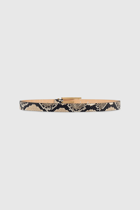 Dorian Pin-Buckle Belt 25mm Snake Print Leather
