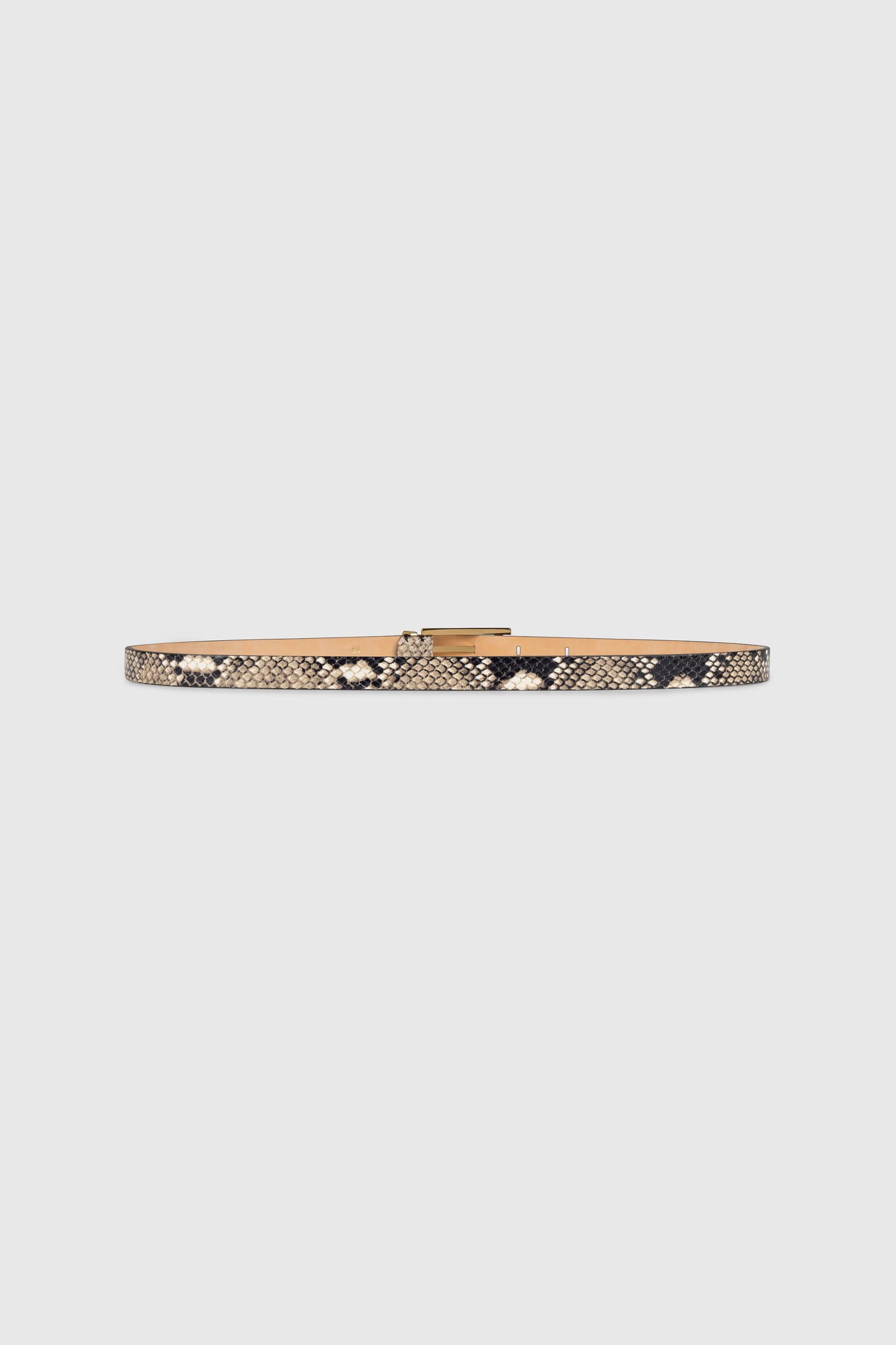 Dorian Pin-Buckle Belt Micro 15mm Snake Print Leather