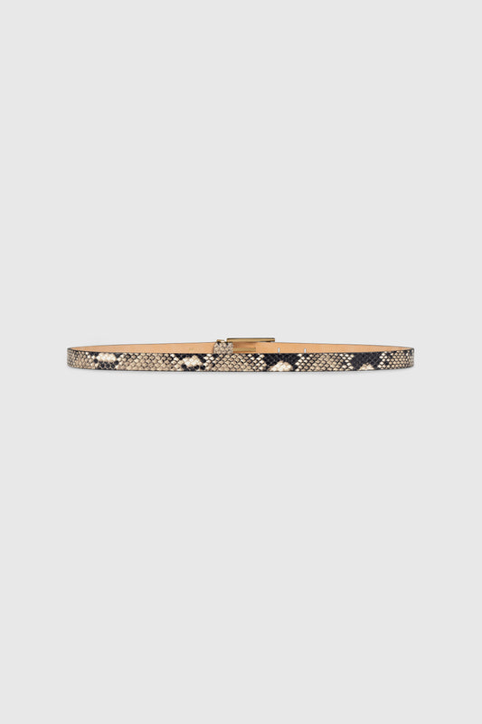 Dorian Pin-Buckle Belt Micro 15mm Snake Print Leather