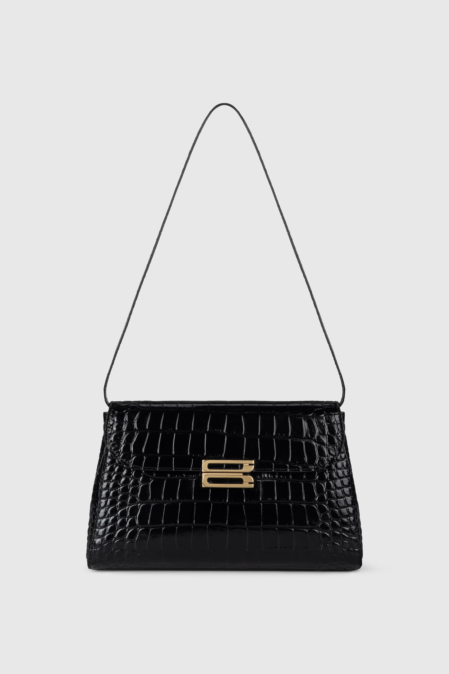 Dorian Trapeze Bag Croc Embossed Leather