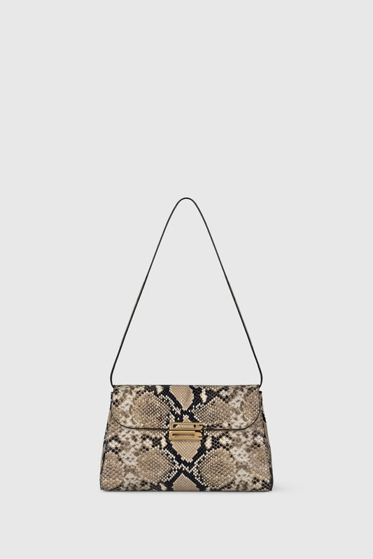 Dorian Trapeze Bag Snake Print Leather