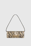 Dorian East-West Clutch Snake Print Leather