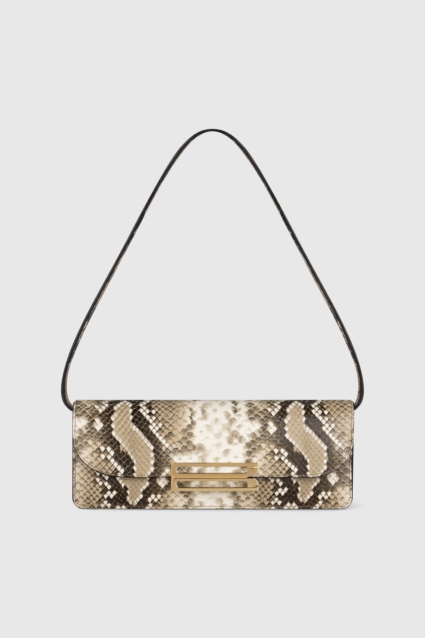 Dorian East-West Clutch Snake Print Leather