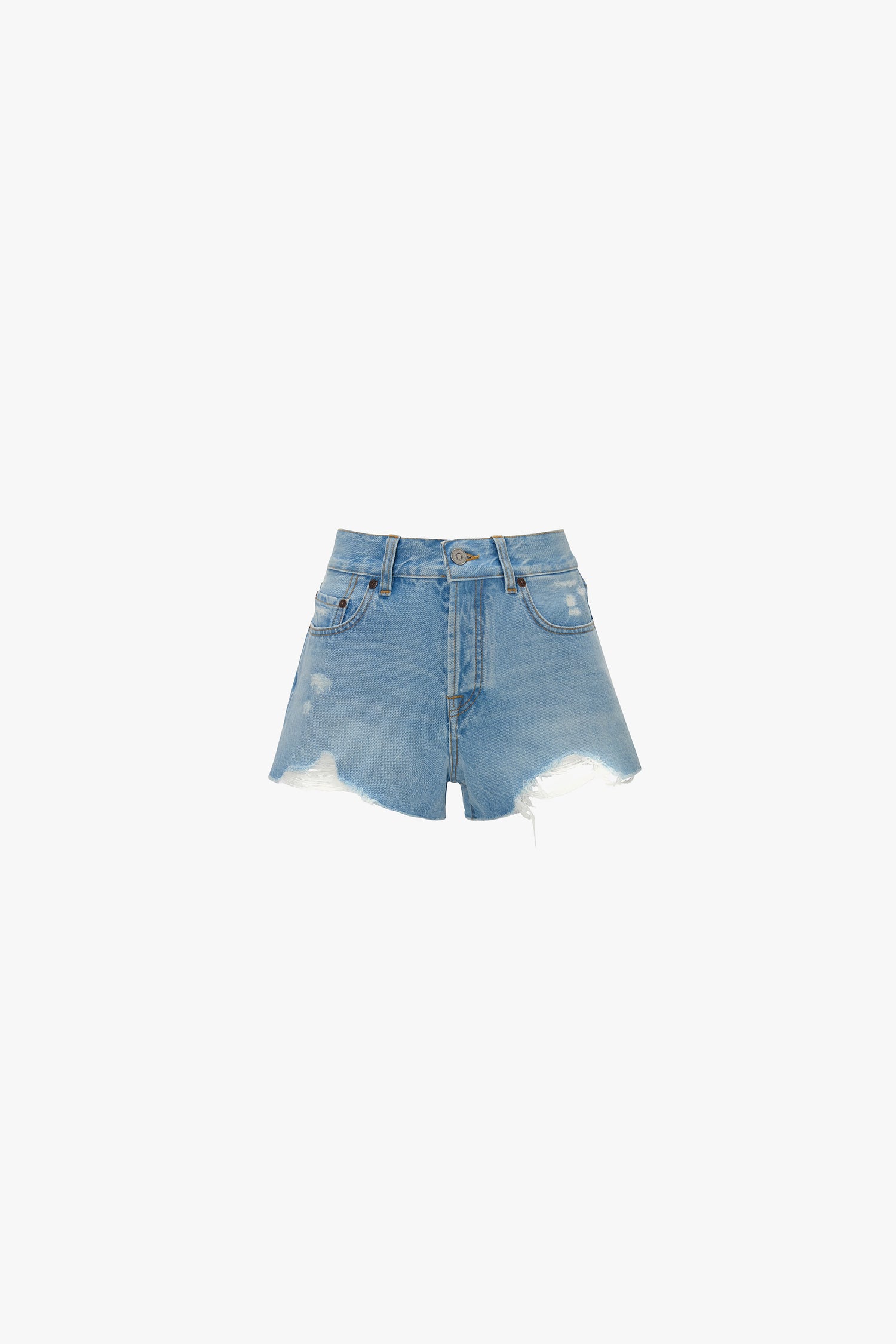 Distressed Shorts In Light Blue Wash – Victoria Beckham UK