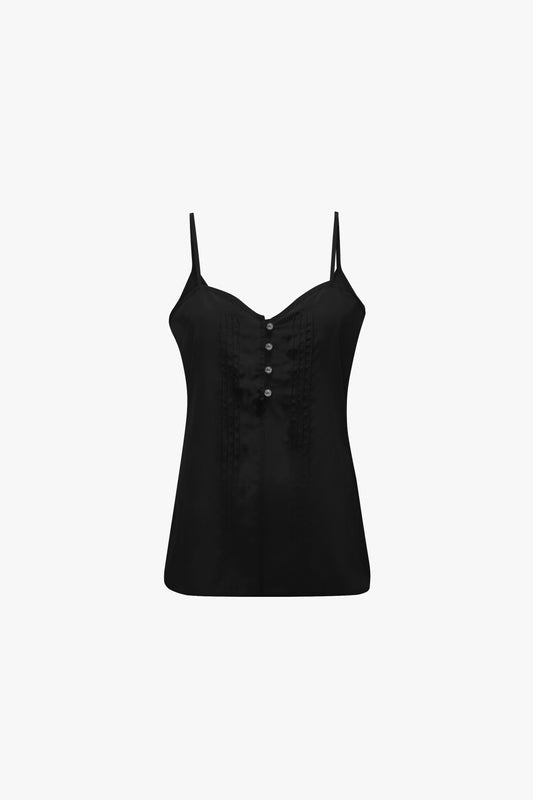 Rouleaux Cami Top In Black – Victoria Beckham UK
