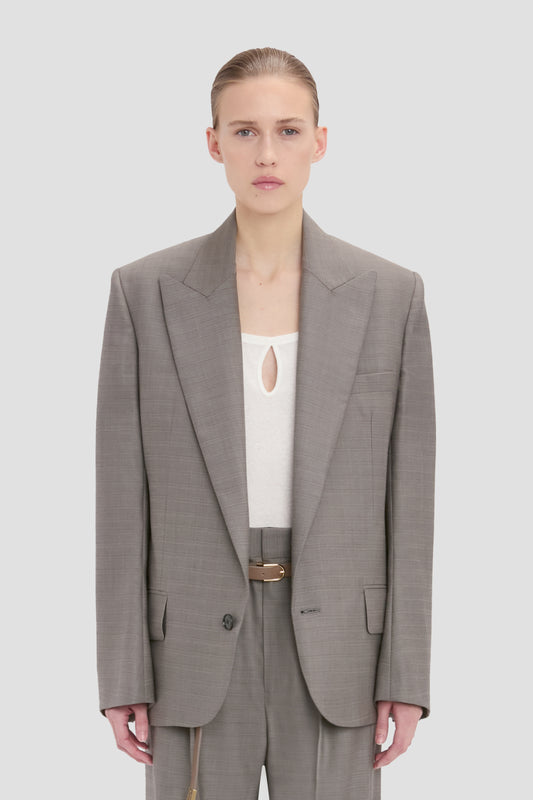 Sculptural Sleeve Jacket In Nickel