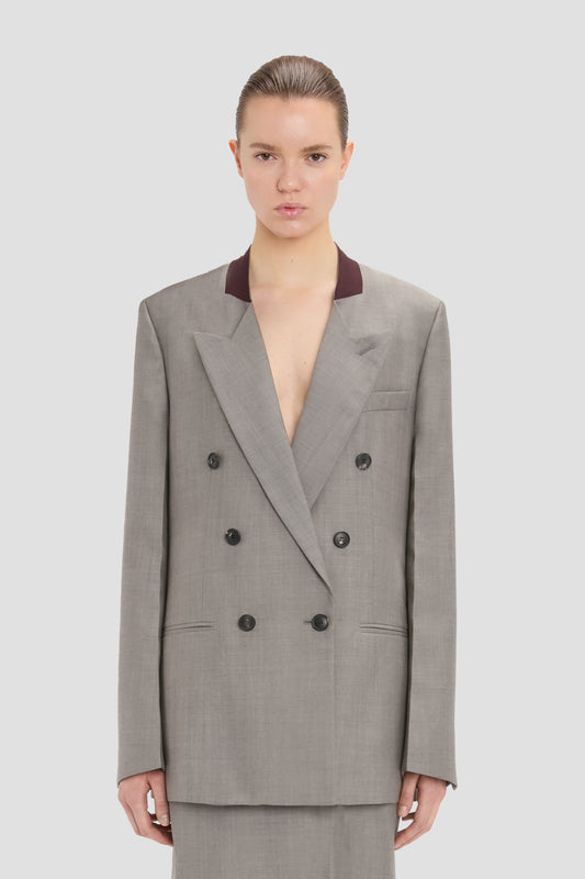 Sculptural Sleeve Jacket In Nickel – Victoria Beckham