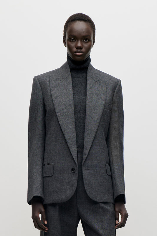 Roberta Jacket In Dark Grey Melange