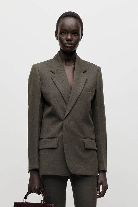 Single Breasted Jacket In Green
