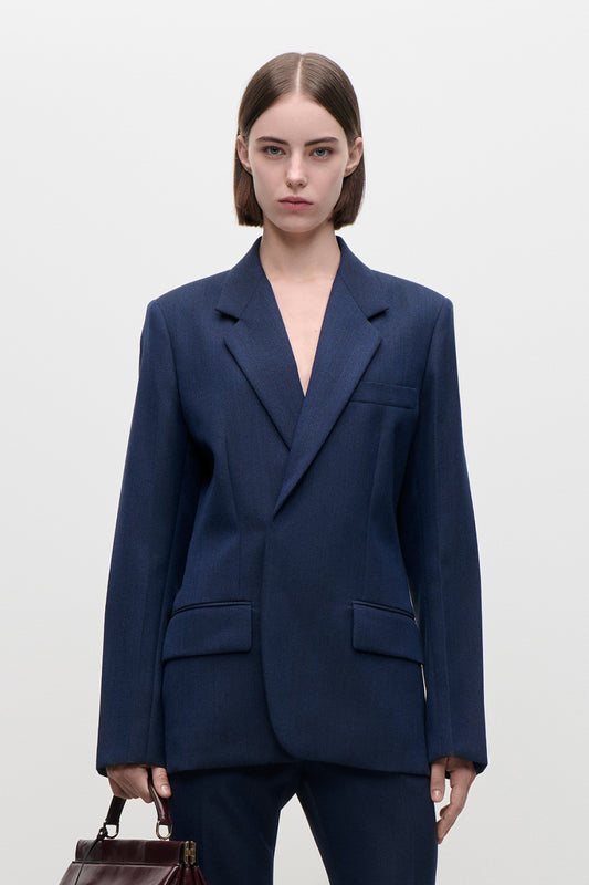 Single Breasted Jacket In Blue