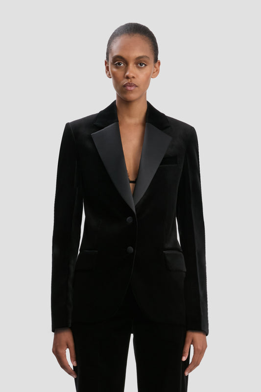 Tailored Jacket In Black Velvet