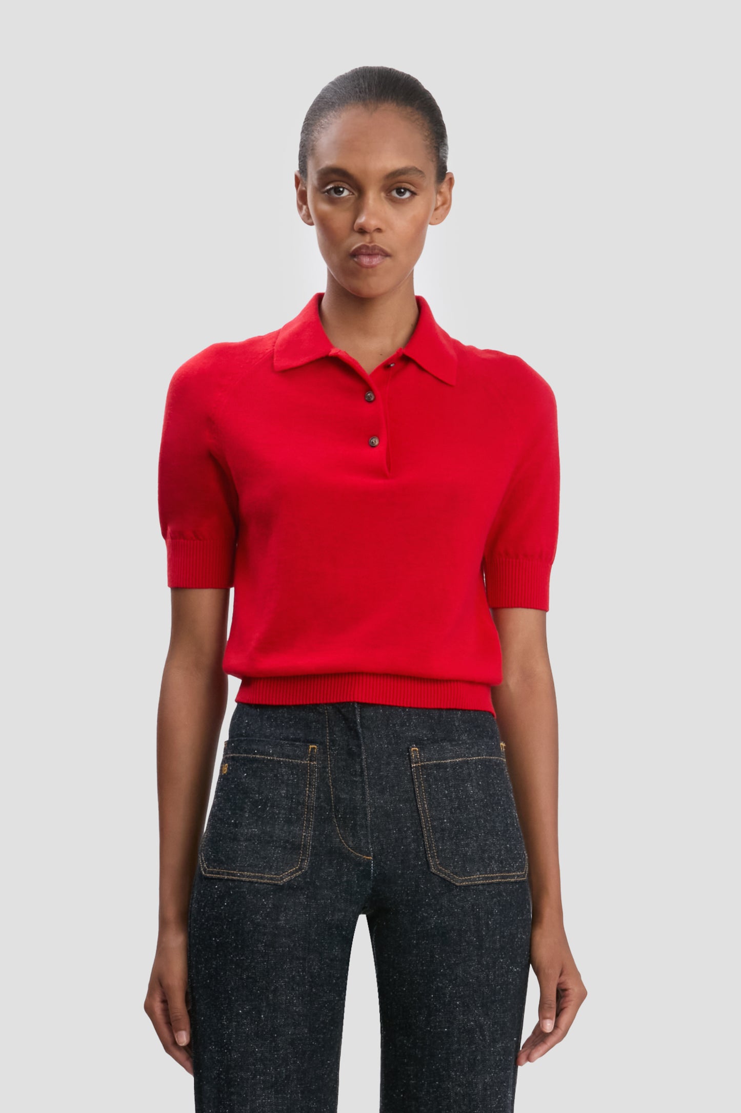 Polo Top In Cardinal Red