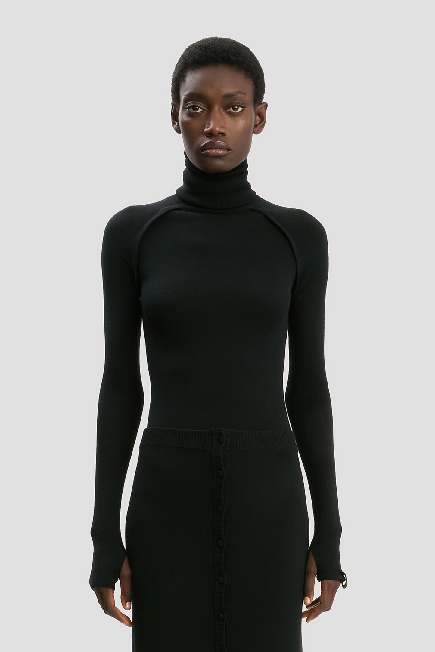 Victoria Beckham ブラック ニット セーター サイズ 1 High Neck Jumper In Black – Victoria Beckham UK