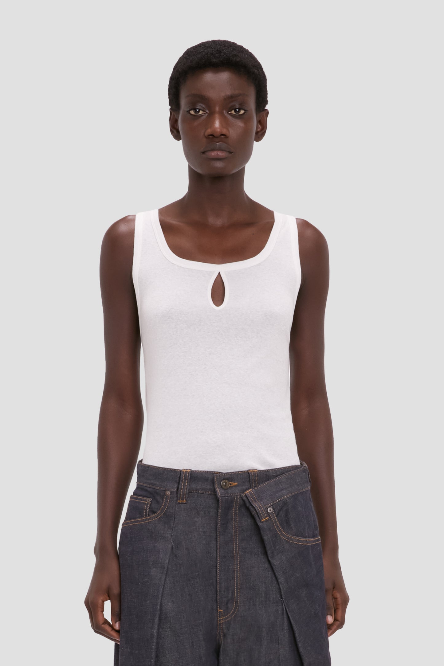 Split Tank Top In White – Victoria Beckham UK