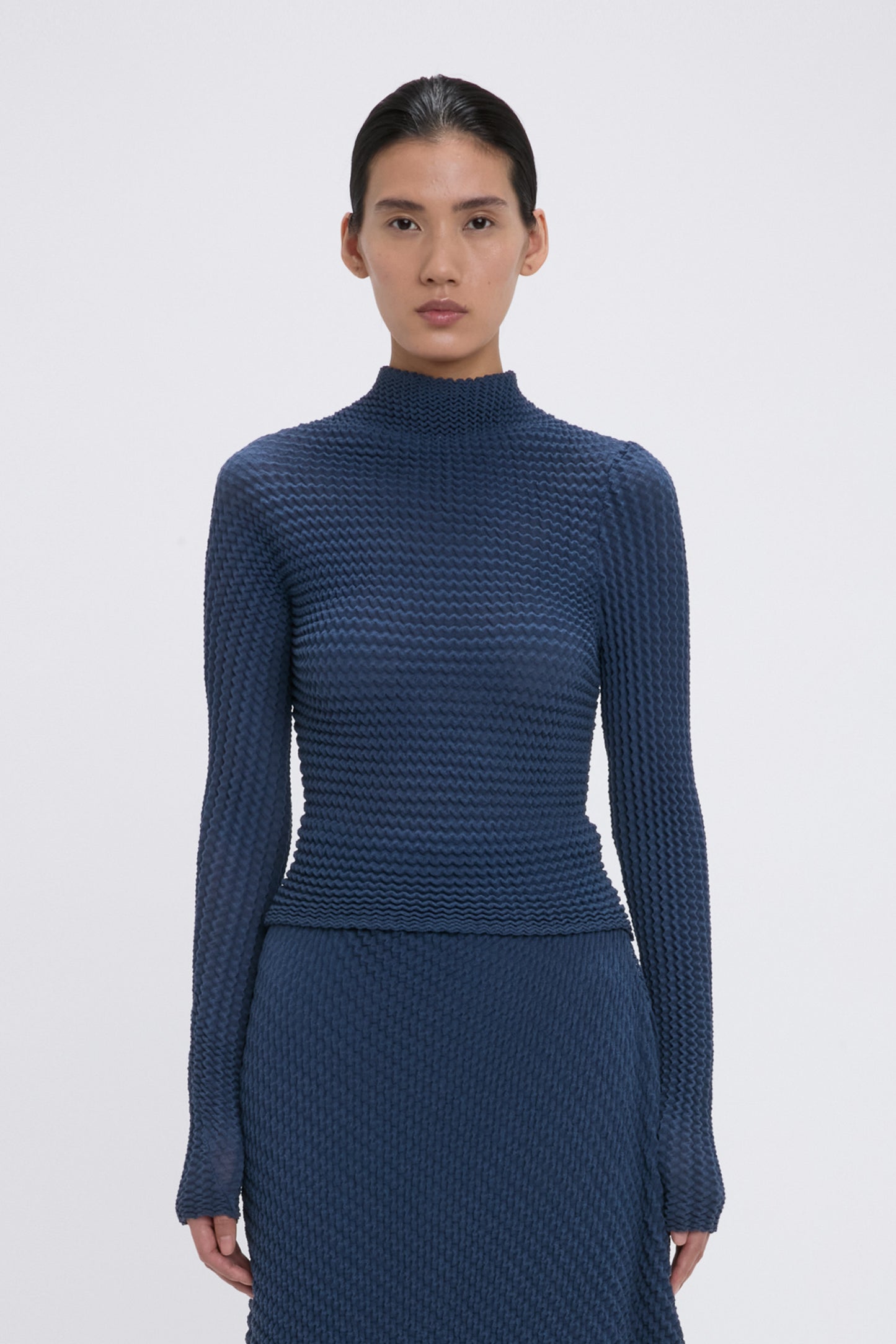 Cropped Knit Top In Eclipse