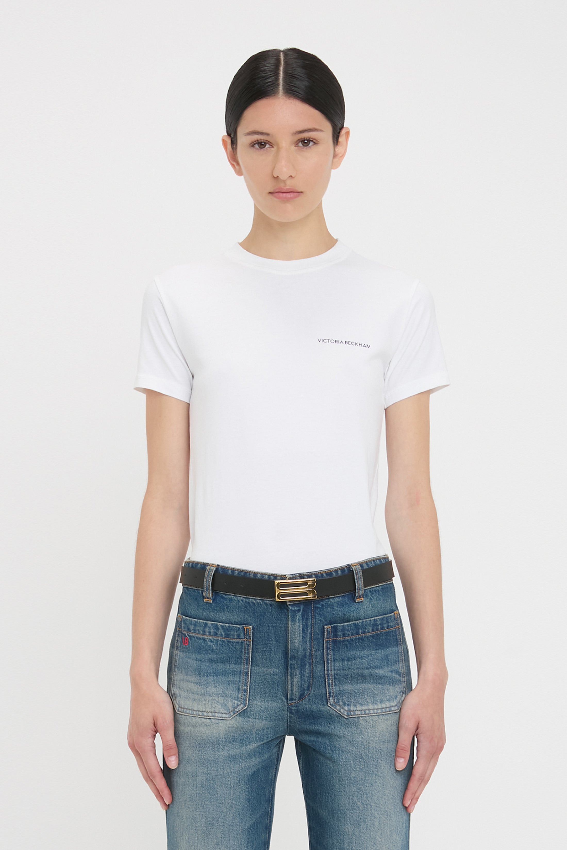 Fitted Shrunken Logo T Shirt