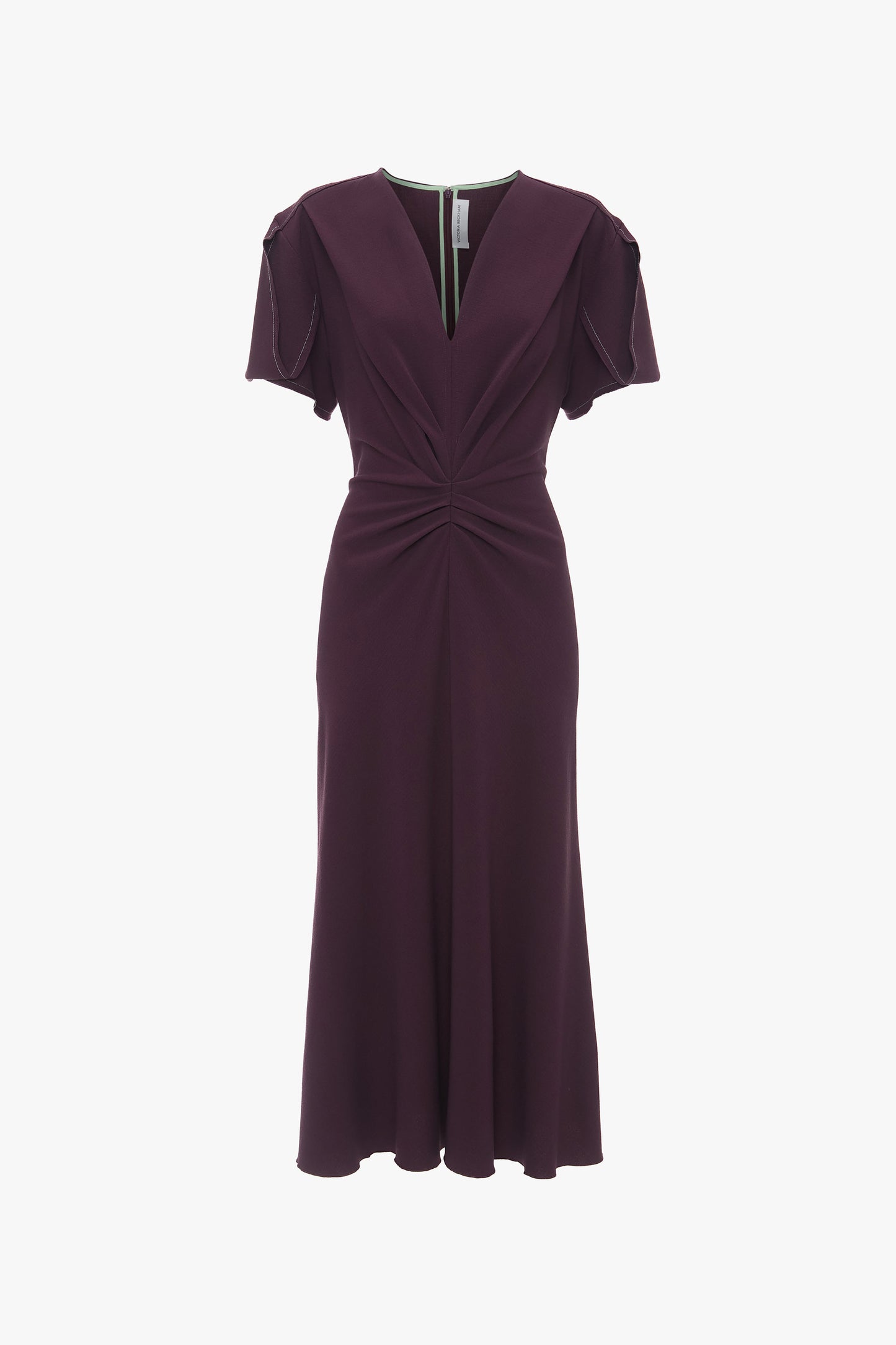 Eva V-Neck Midi Dress In Fig