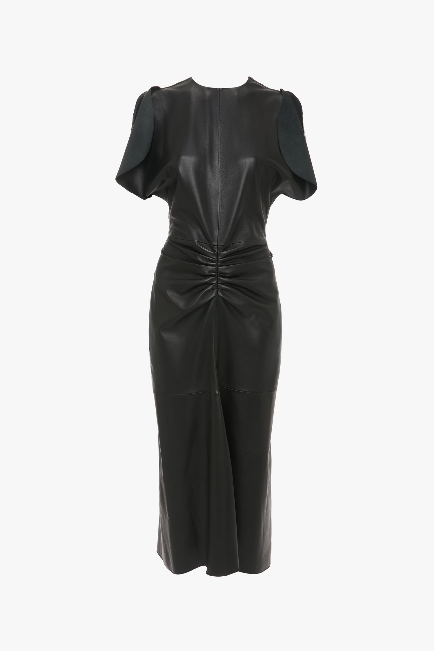 Leather Bela Midi Dress In Black Victoria Beckham Leather Bela Midi Dress In Black Victoria Beckham