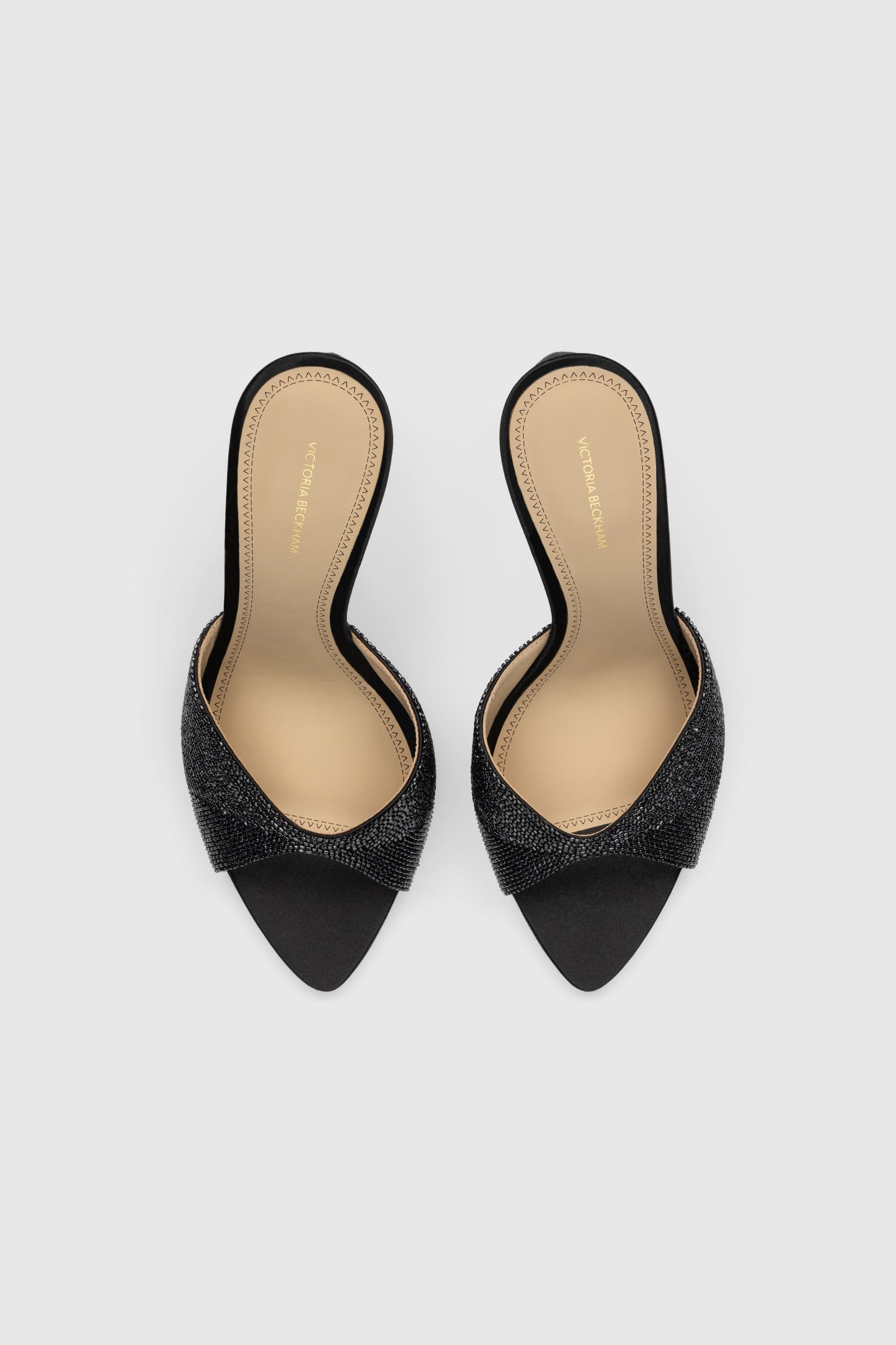 Harlow Open Toe Mule 100 Beaded Satin