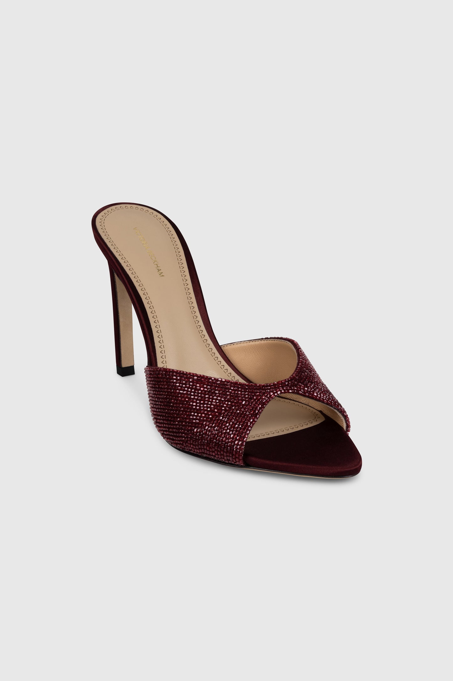 Harlow Open Toe Mule 100 Beaded Satin