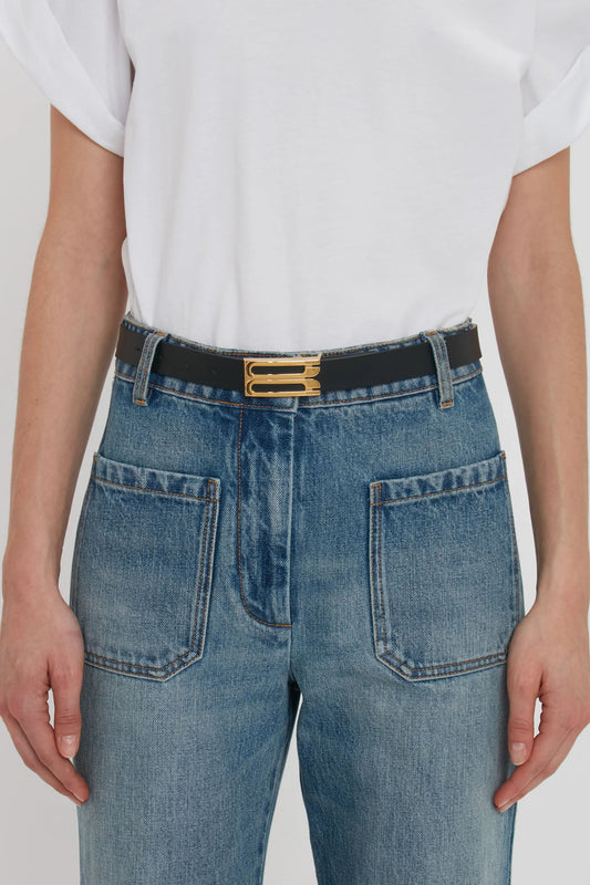 Frame Belt In Black Leather