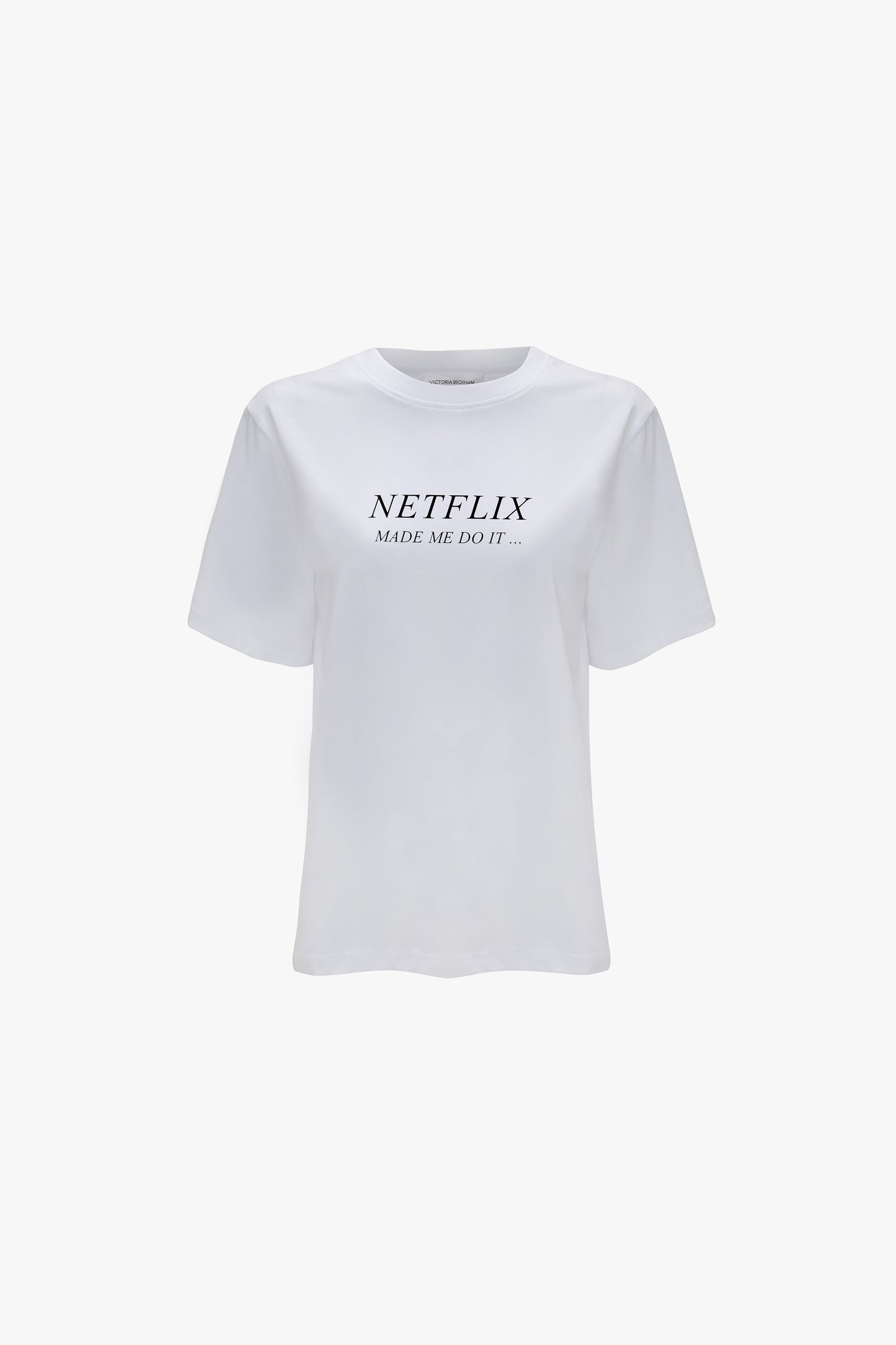 'Netflix Made Me Do It' Slogan T-Shirt In White