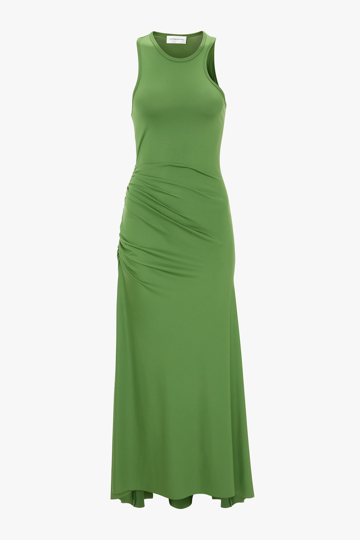 Asymmetric Tank Midi Dress In Algae