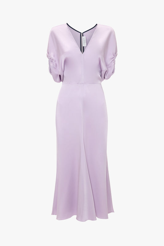 ワンピース VICTORIA BECKHAM PETUNIA-COLOURED MIDI DRESS WITH RUFFLES Victoria Beckham PETUNIA-COLOURED MIDI DRESS WITH RUFFLES