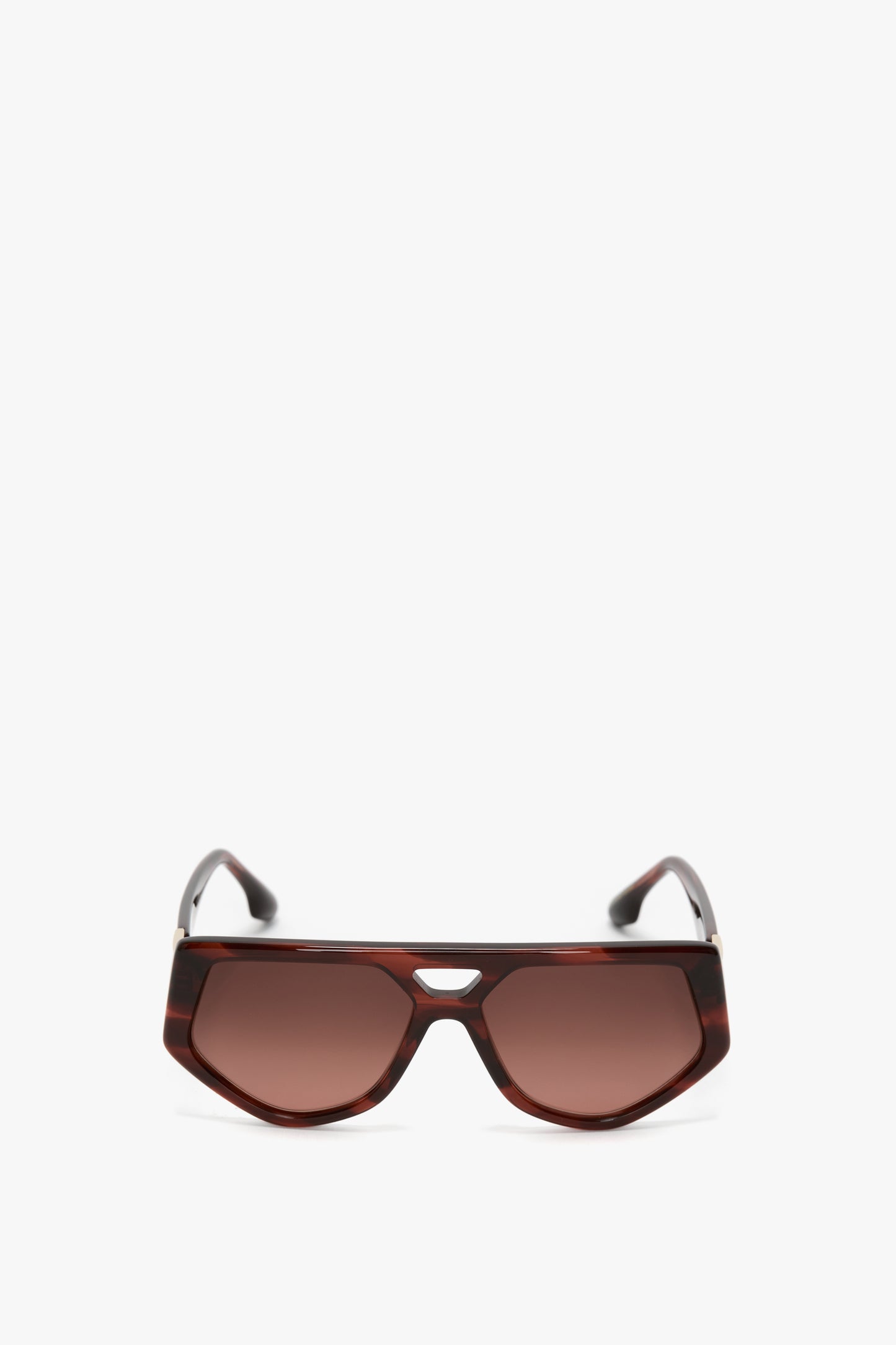 Double Bridge B Frame Logo Sunglasses In Striped Red