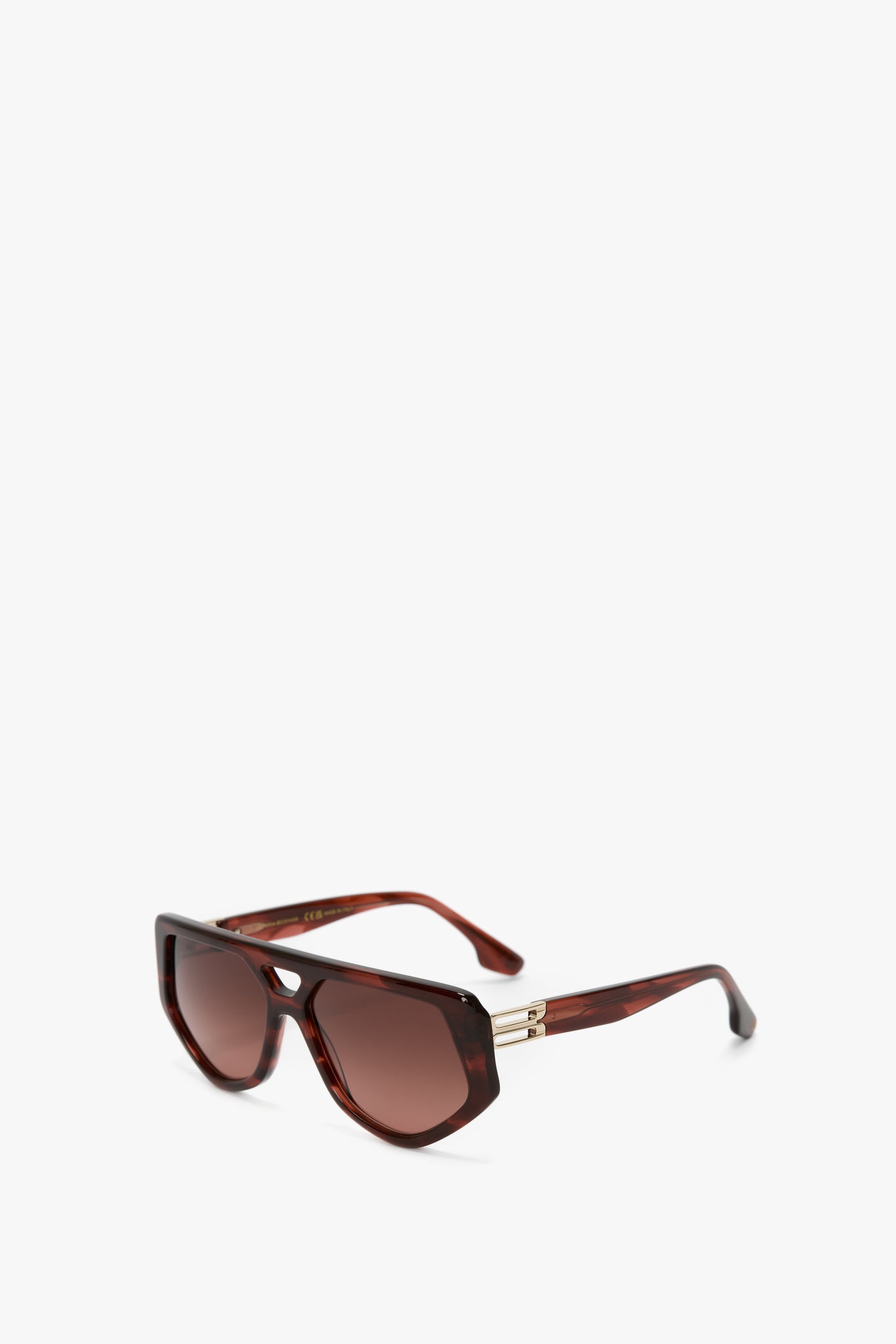Double Bridge B Frame Logo Sunglasses In Striped Red