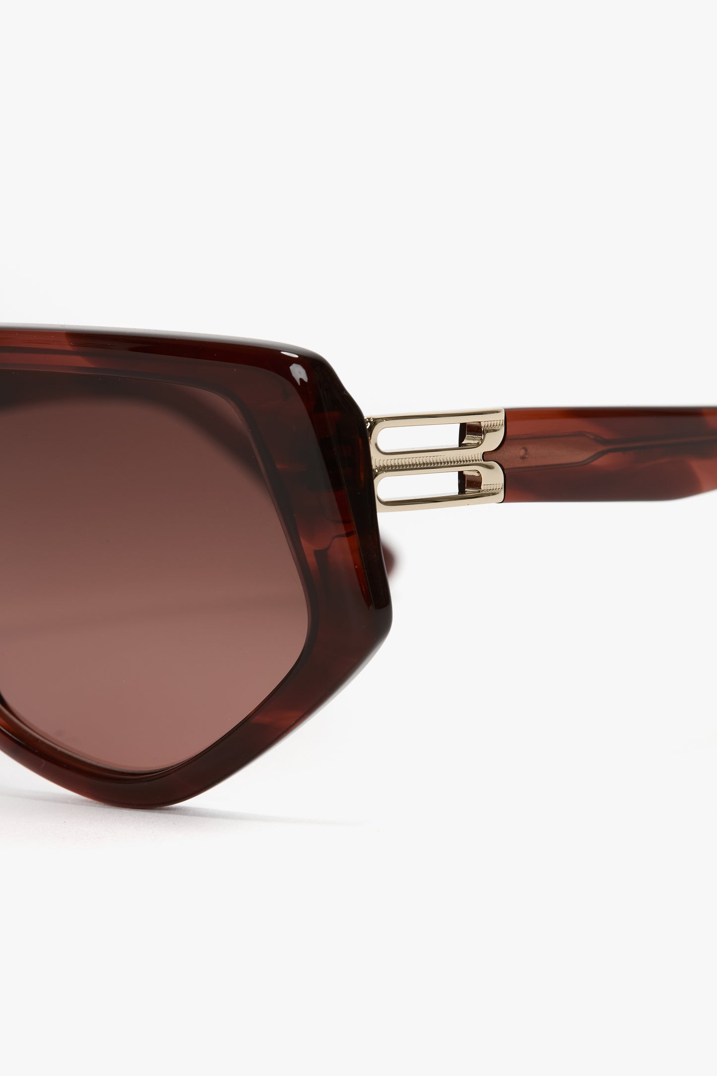Double Bridge B Frame Logo Sunglasses In Striped Red