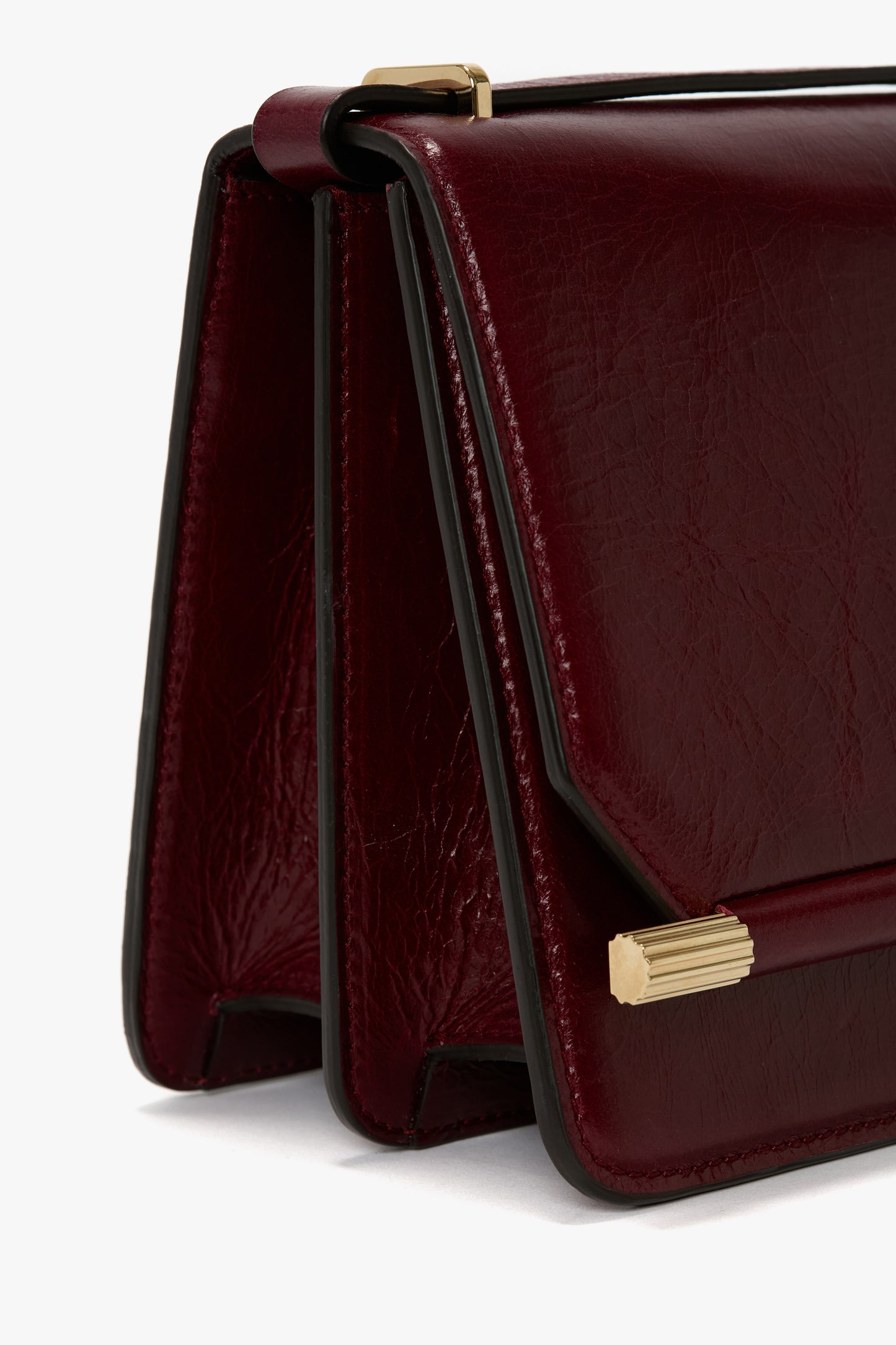 202 Crossbody Bag In Burgundy Distressed Leather Victoria Beckham UK