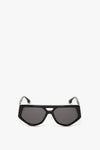 Double Bridge B Frame Logo Sunglasses In Black