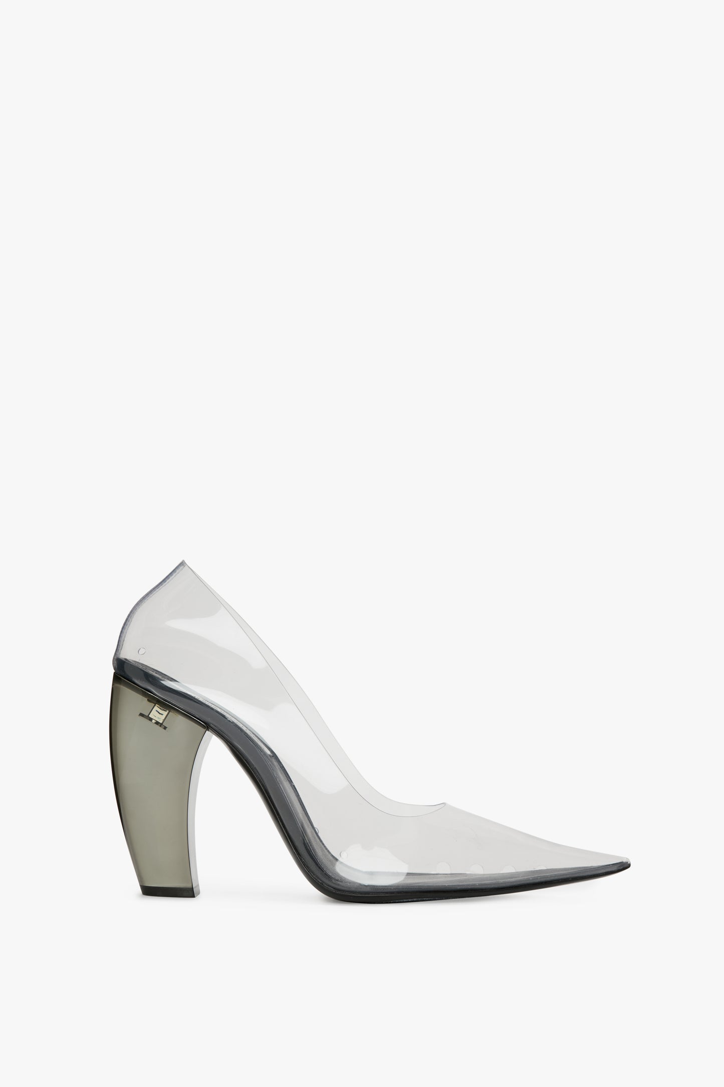 Transparent Heel PVC Pump In Black