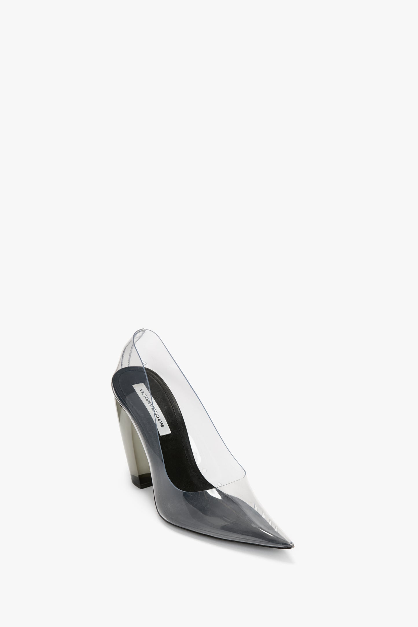 Transparent Heel PVC Pump In Black