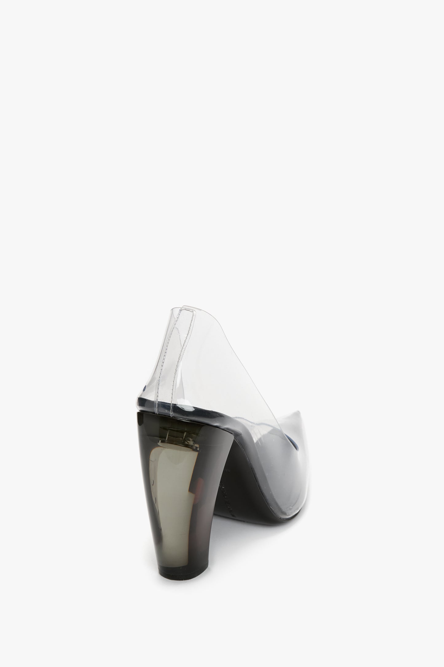 Transparent Heel PVC Pump In Black