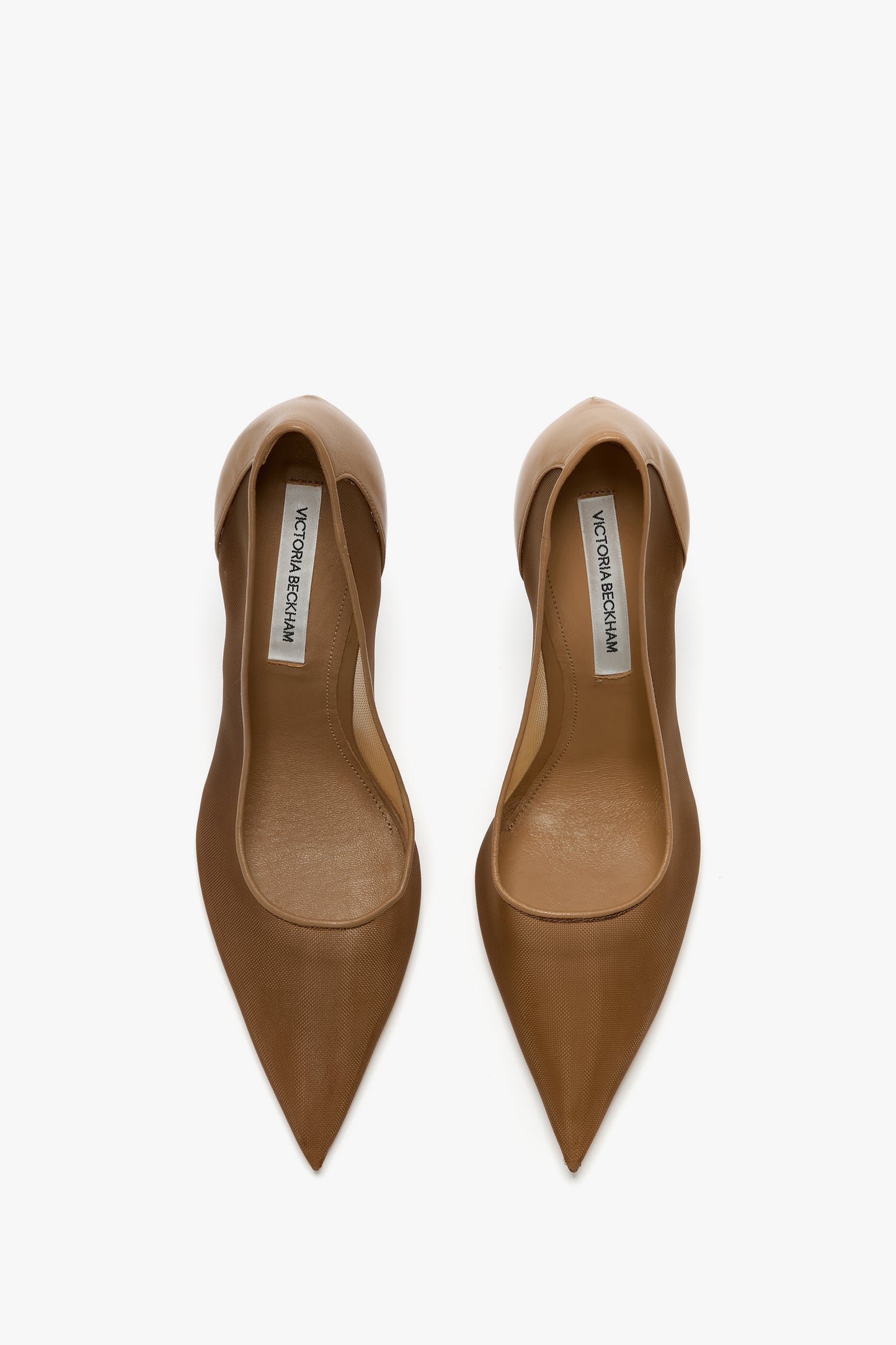 Transparent Heel Mesh Pump In Tan