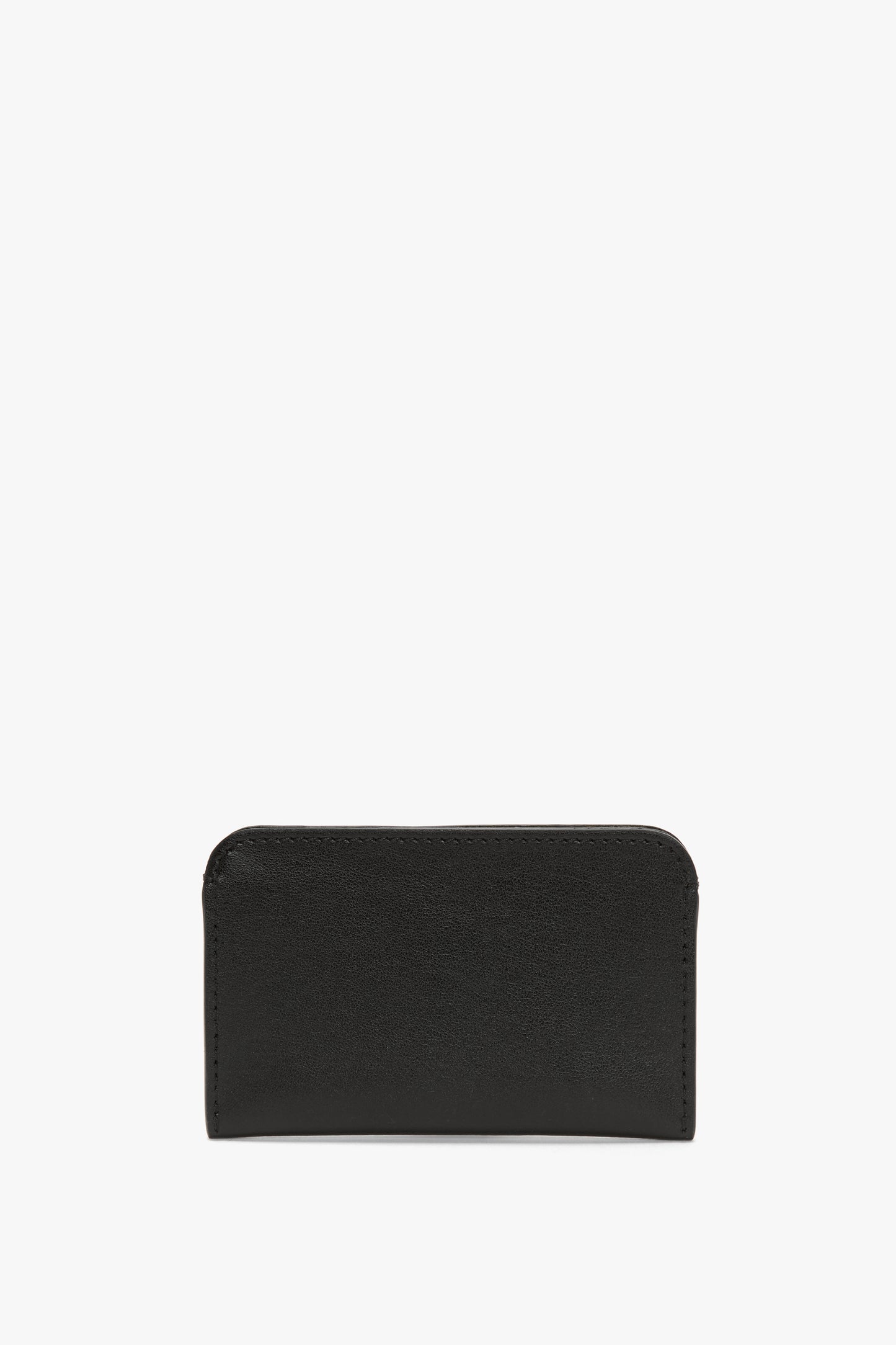 Envelope Card Holder In Black Smooth Leather