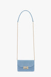 Nano Dorian Bag With Chain In Light Blue Chambray Effect Suede