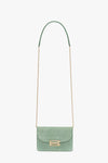 Nano Dorian Bag With Chain In Light Green Chambray Effect Suede