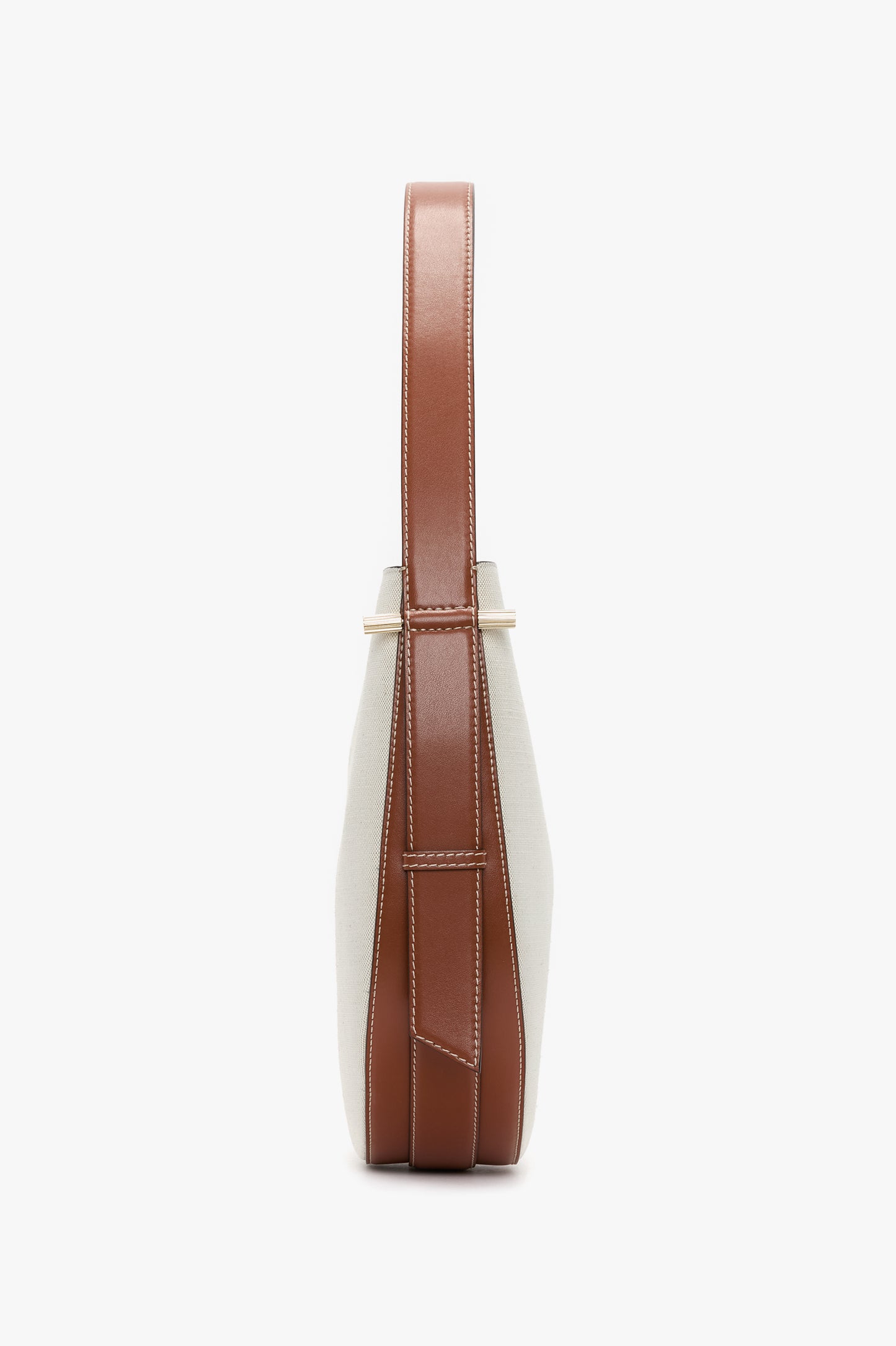 Dia Hobo Bag In Ivory Canvas With Tan Leather