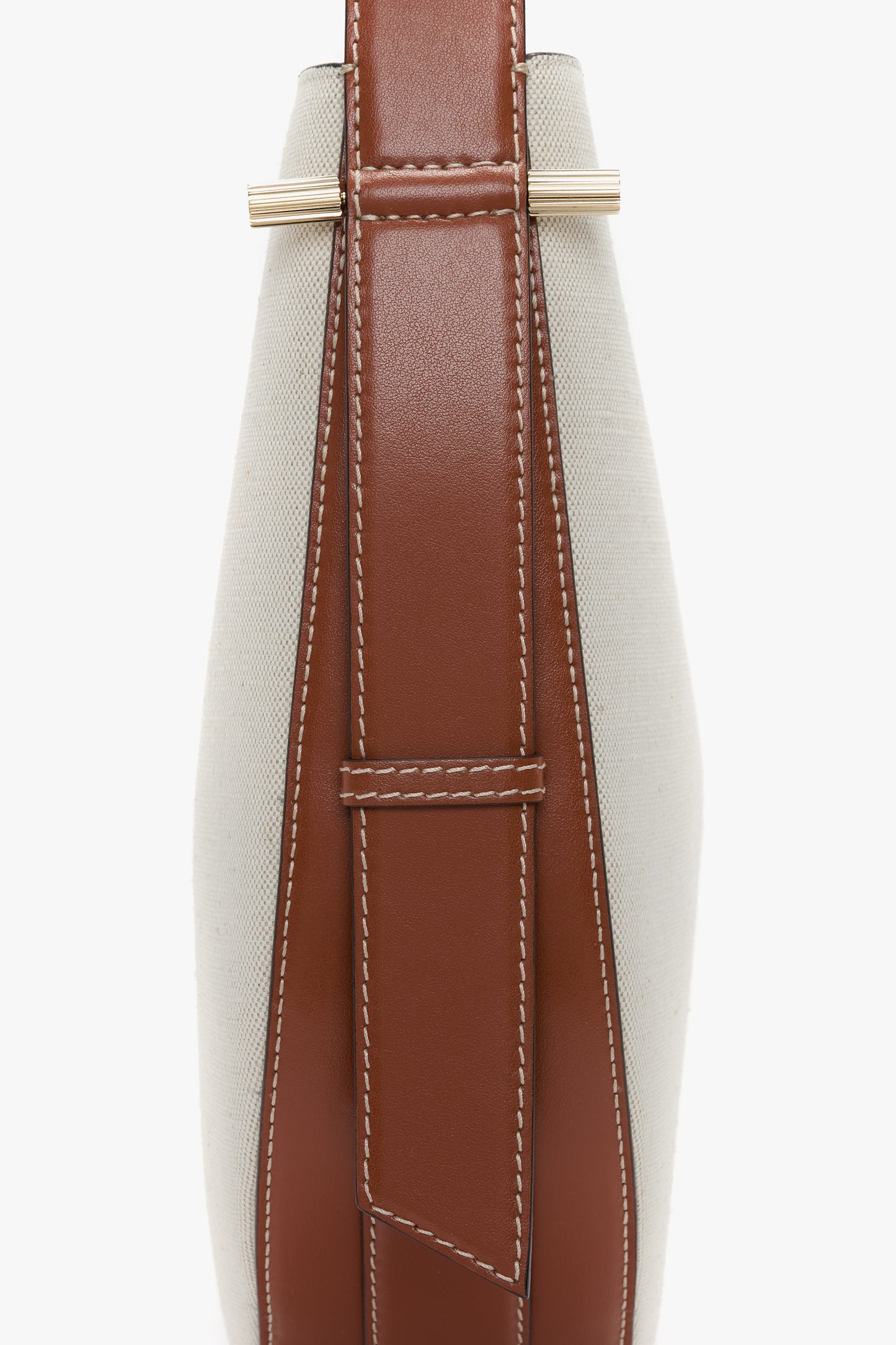 Dia Hobo Bag In Ivory Canvas With Tan Leather